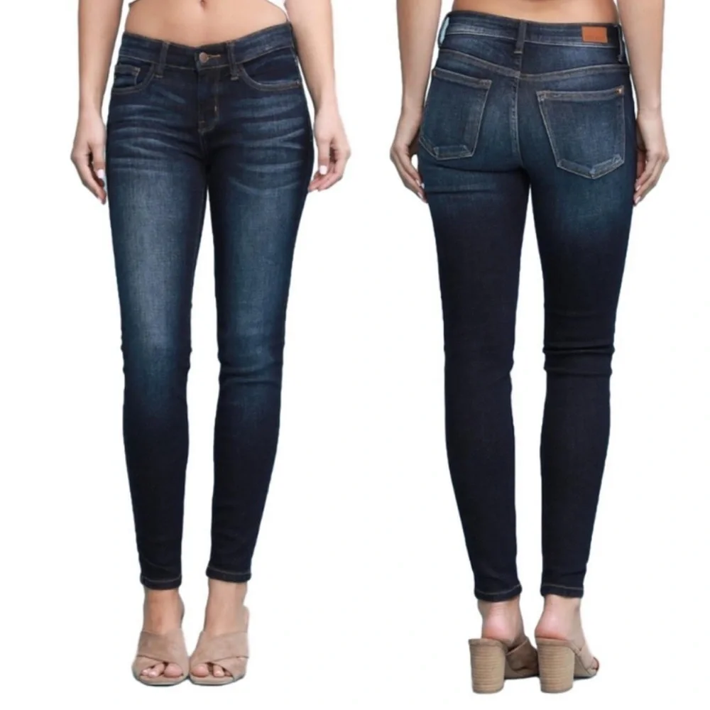 Judy Blue Joanne Mid Rise Skinny Jeans Dark Wash | 20W
